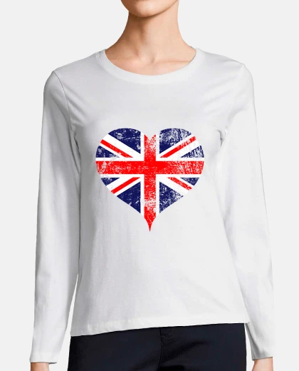 Tee-shirt union jack coeur uk drapeau britannique