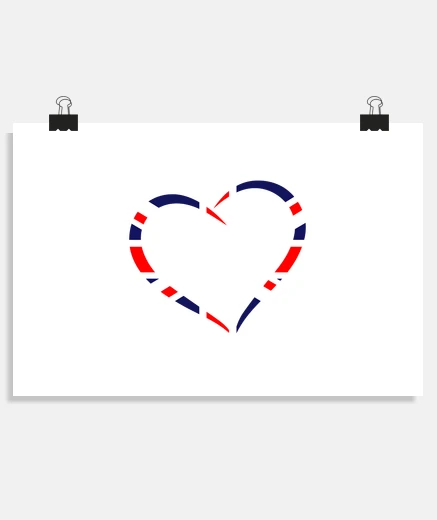 Poster union jack coeur uk drapeau britannique