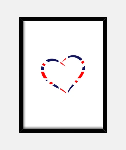Framed Union Jack Heart  UK Flag  British