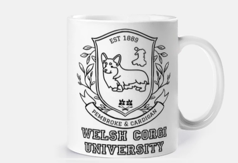 Tazza università corgi gallese