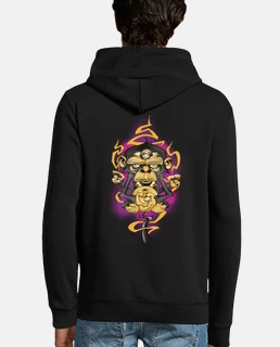 uomini, felpa con cappuccio tattoo stick, nera