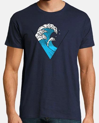 T-shirt uomo, breve manicotto, onda triangolare
