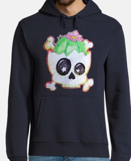 Felpa uomo cactuskull-, jersey con cappuccio della marina