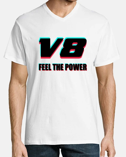 T-shirt uomo, colletto manica corta a V chiuso bianco v8