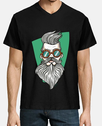 T-shirt uomo con la barba (in basso).