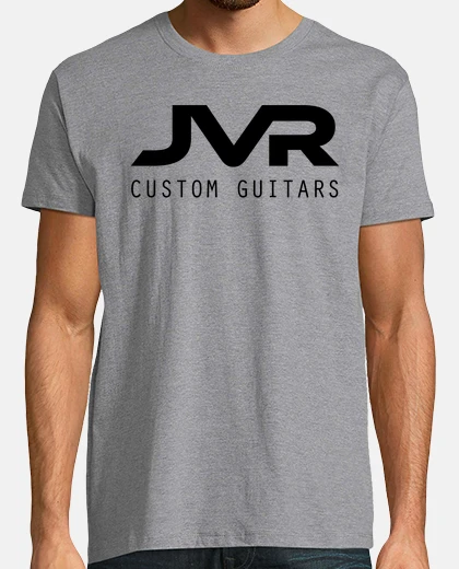 T-shirt uomo, logo nero. chitarre custom jvr