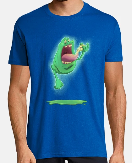 T-shirt uomo, manica corta, blu royal, qualità extra, acchiappafantasmi