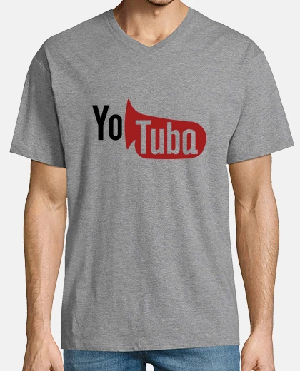 T-shirt Uomo, manica corta, scollo a V, grigio melange