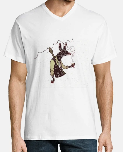 T-shirt Uomo, manica corta scollo a V profondo, bianco