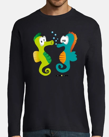 T-shirt uomo manica lunga cavallucci marini