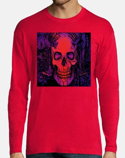 T-shirt Uomo, manica lunga, rossa