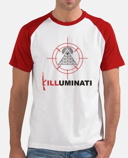 T-shirt Uomo, stile baseball, bianca e rossa