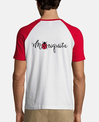 T-shirt Uomo, stile baseball, bianca e rossa