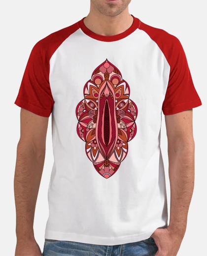 T-shirt uomo, stile baseball mandala vagina