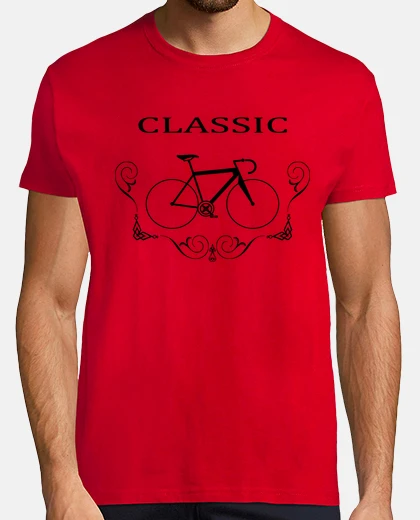 T-shirt uomo, stile retrò, rosso e bianco, ciclismo
