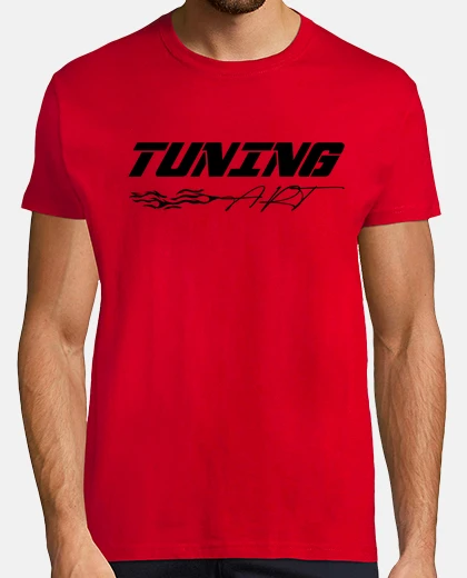 T-shirt uomo, stile retrò, rosso e bianco, tuning
