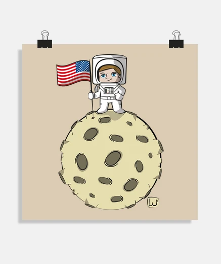 Poster uomo sulla luna