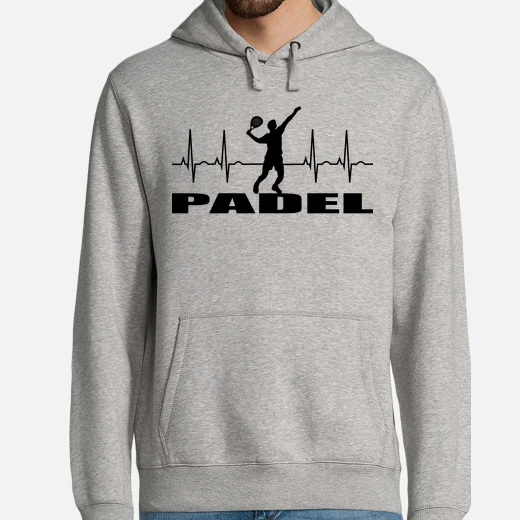 uomo,  con cappuccio, grigio melange, paddle tennis