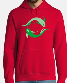 Uomo, felpa con cappuccio, rossa