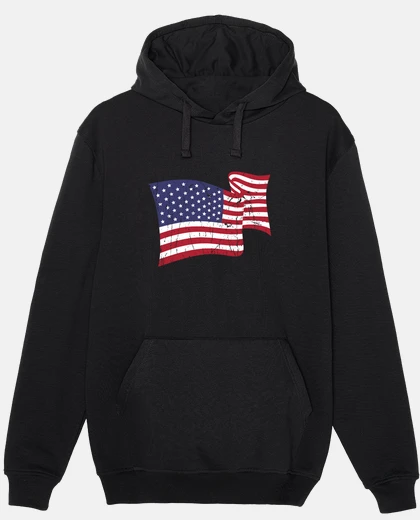 Hoodie USA Flag 4th July American Star Stripes