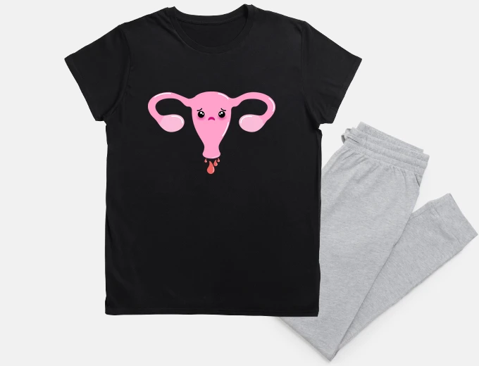 Pyjama uterus and ovaries menstruating kawaii