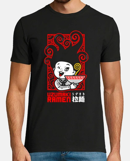 T-shirt uzumaki ra men - swirl black t-shirt