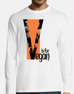 v es para hombres de camiseta de diseño vegano