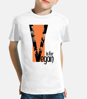 v is for vegan design kids, children, little t-shirt
