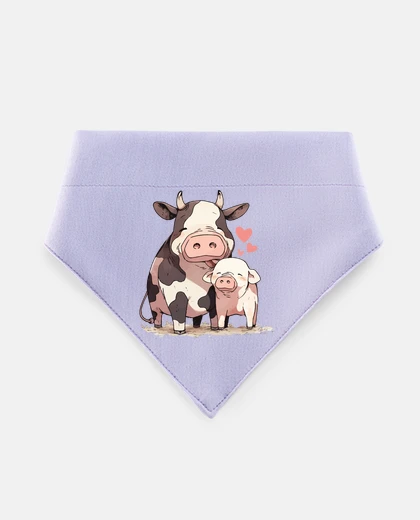 Mascotas vaca y cerdo enamorados granjero de granja de dibujos animados