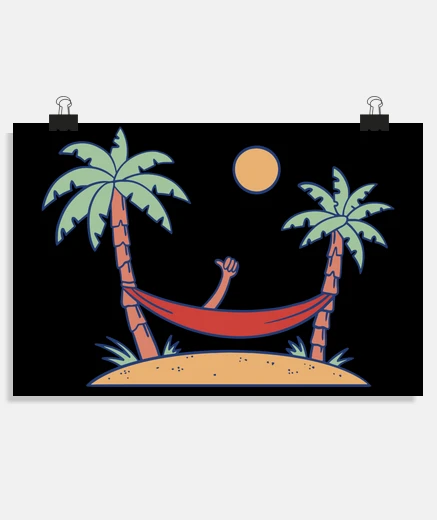 vacaciones de retiro fresco hamaca palmeras cartel barman camarero artesano islas monitor velero