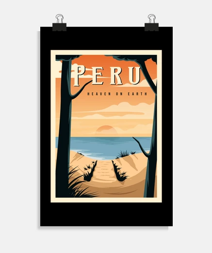 Póster vacaciones en perú