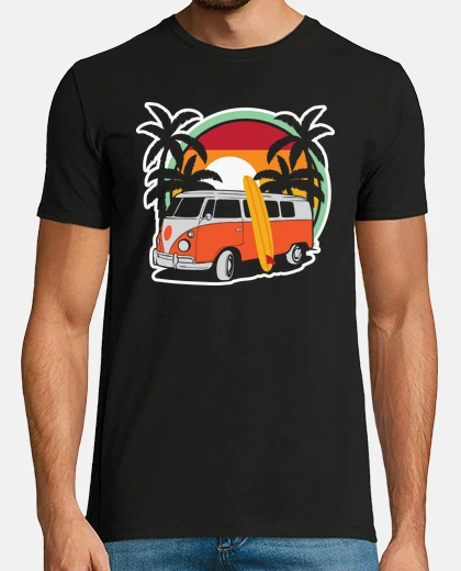 Camiseta vacaciones furgoneta surf