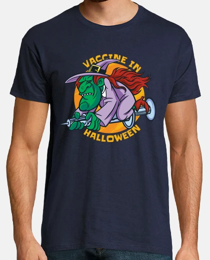 Tee-shirt vaccination des sorcières sur le vaccin contre la pandémie du virus d&#39;halloween