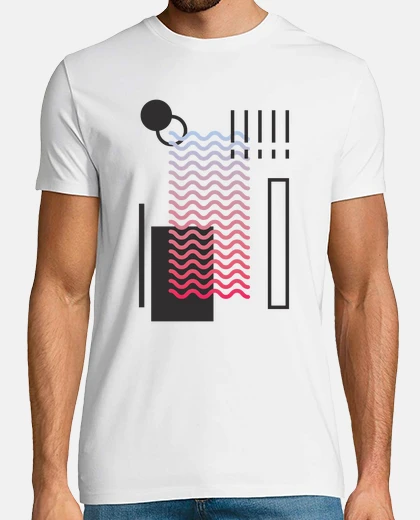 Tee-shirt vagues abstraites géométriques
