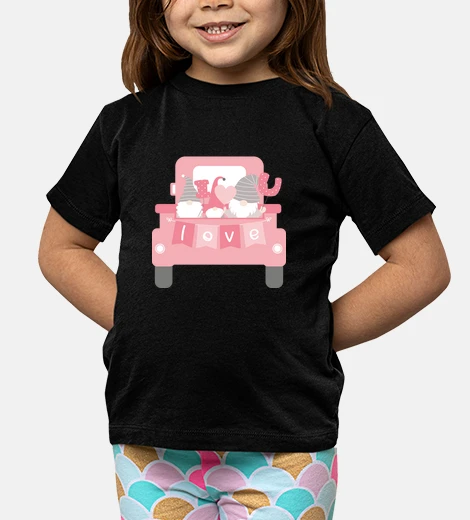 Kids valentine&#39;s day truck - mc girl t t-shirt