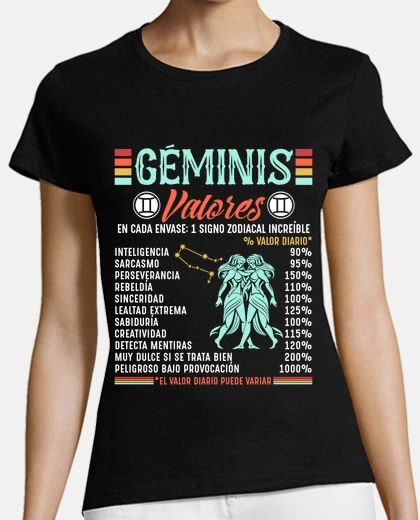 Playera Valores Horoscopo Geminis Signo Zodiaco Astrología