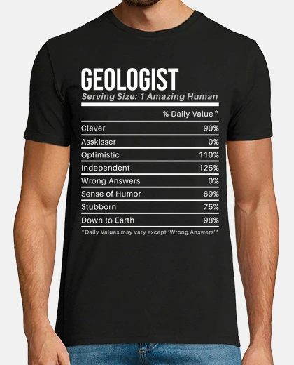 T-shirt valori nutrizionali del geologo diverte