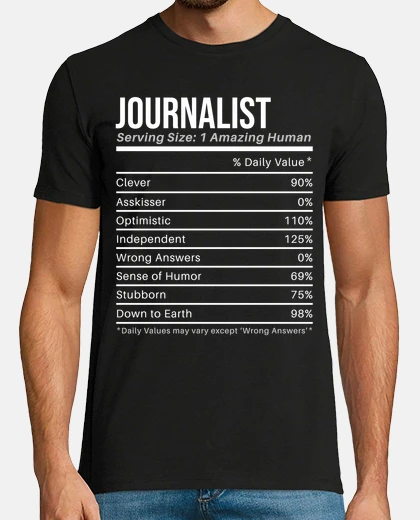 T-shirt valori nutrizionali del giornalista div