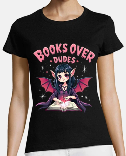 Playera Vampira Mujer Leyendo Libro Halloween