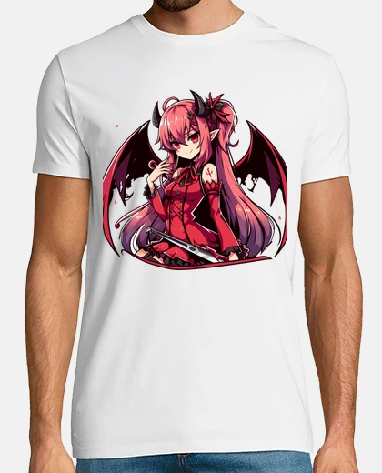T-shirt vampire attractive cute anime girl