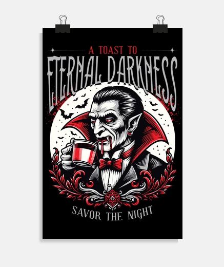 Poster vampire toast aux ombres eternelles poster salon bureau ville stand affiche 