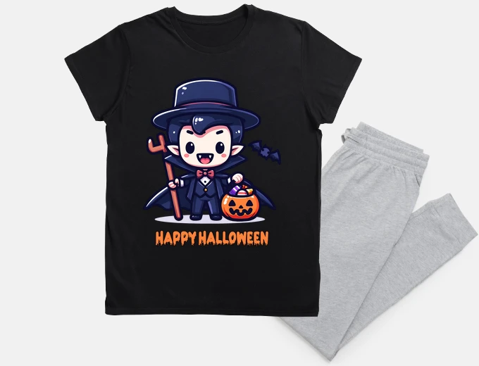 Pigiama vampiro e zucca di Halloween