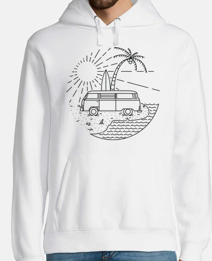 Hoodie van and beach