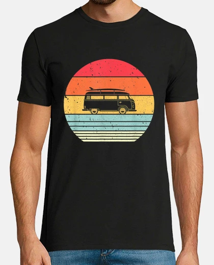 T-shirt van camper vw furgone surfer bus tavola surf