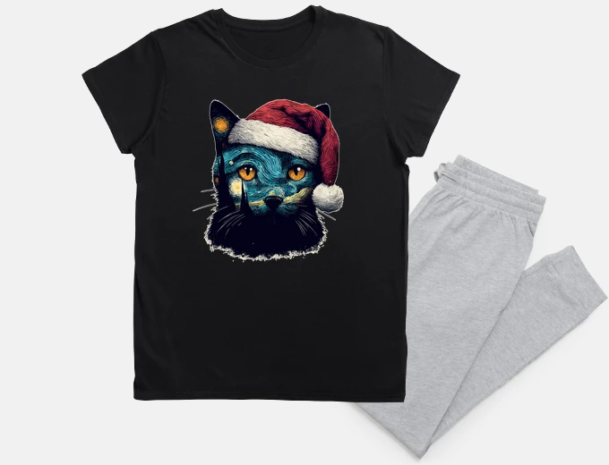 Pyjama Van Gogh Christmas Cat