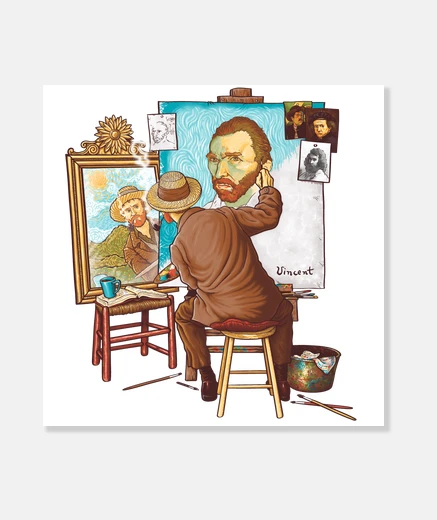 Stampa van gogh tripla autoritratto