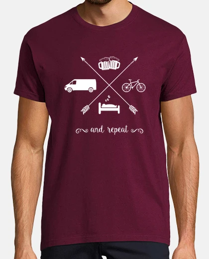 Tee-shirt Van, le sommeil, le vélo, la bière et répétez