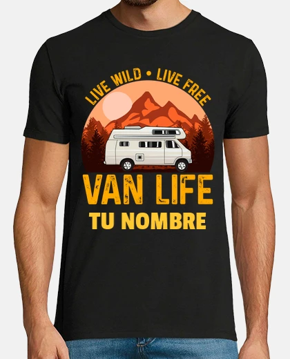 Camiseta Van Life Vida en Caravana Camping Personalizado