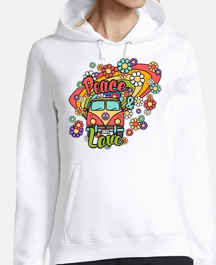 Hoodie van peace and love