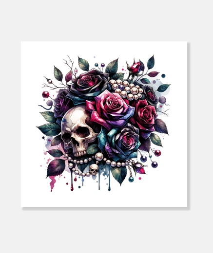 Tableau vanite fleurs gothique